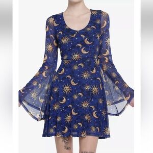 Cosmic Aura Celestial Bell Sleeve Dress
